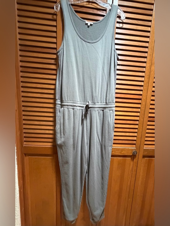 Splendid Pants - Splendid Light Gray Sleeveless Jumpsuit with Drawstring Waist